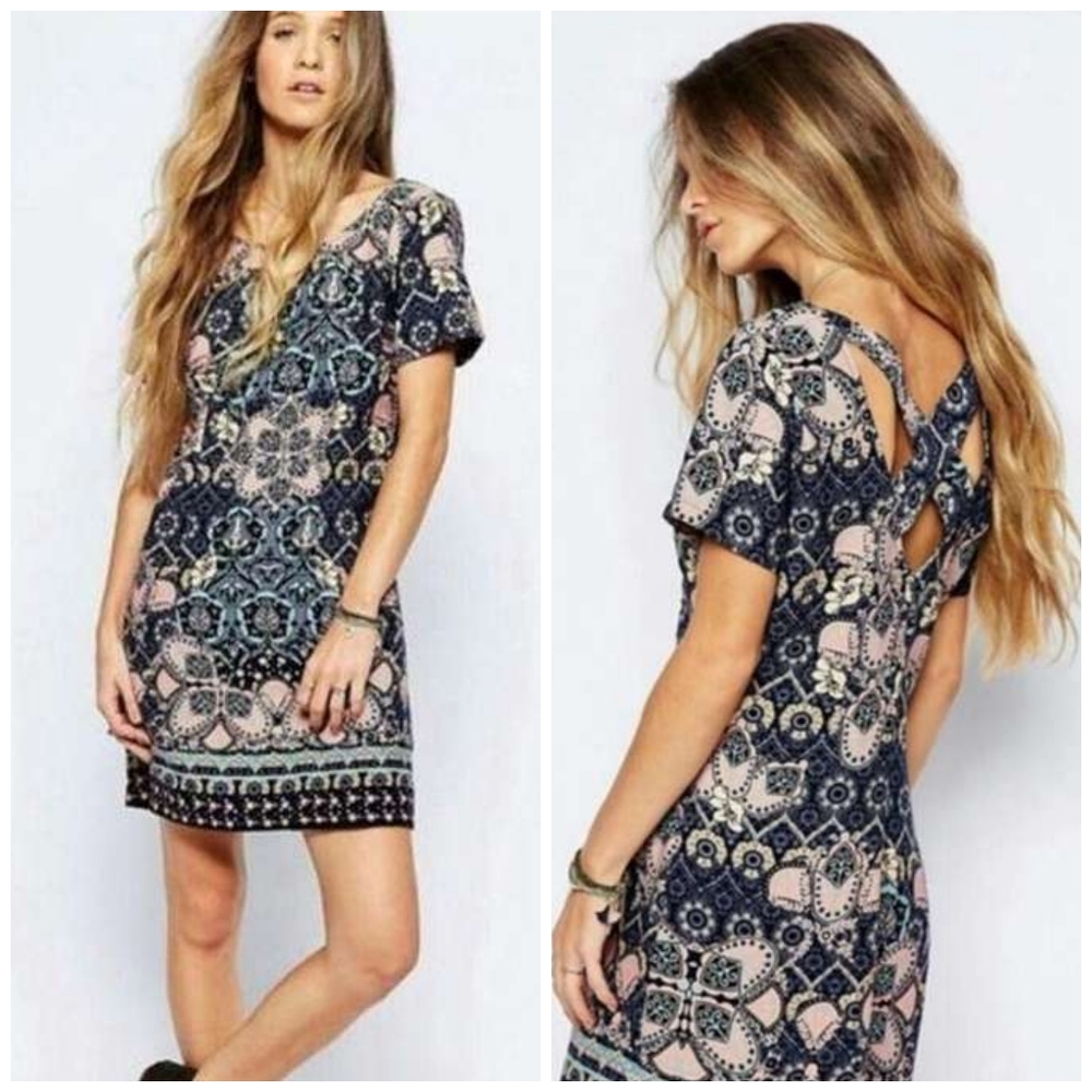 Hollister Printed Cutout Back Mini Dress